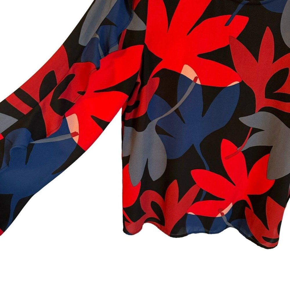 Loft Blouse Multi Floral Ruffle - Picture 6 of 12